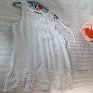 White eyelet lace tunic